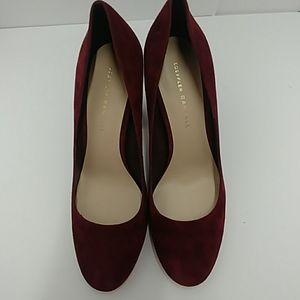 Loeffler Randall Sydnee Suede Pump Heel Wine 9 B